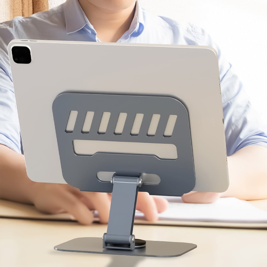 WINDLAND Desk Laptop Stand with 360°Rotating Base,Adjustable Heights and Angle Notebook Metal Mount for Comfort Viewing Holder