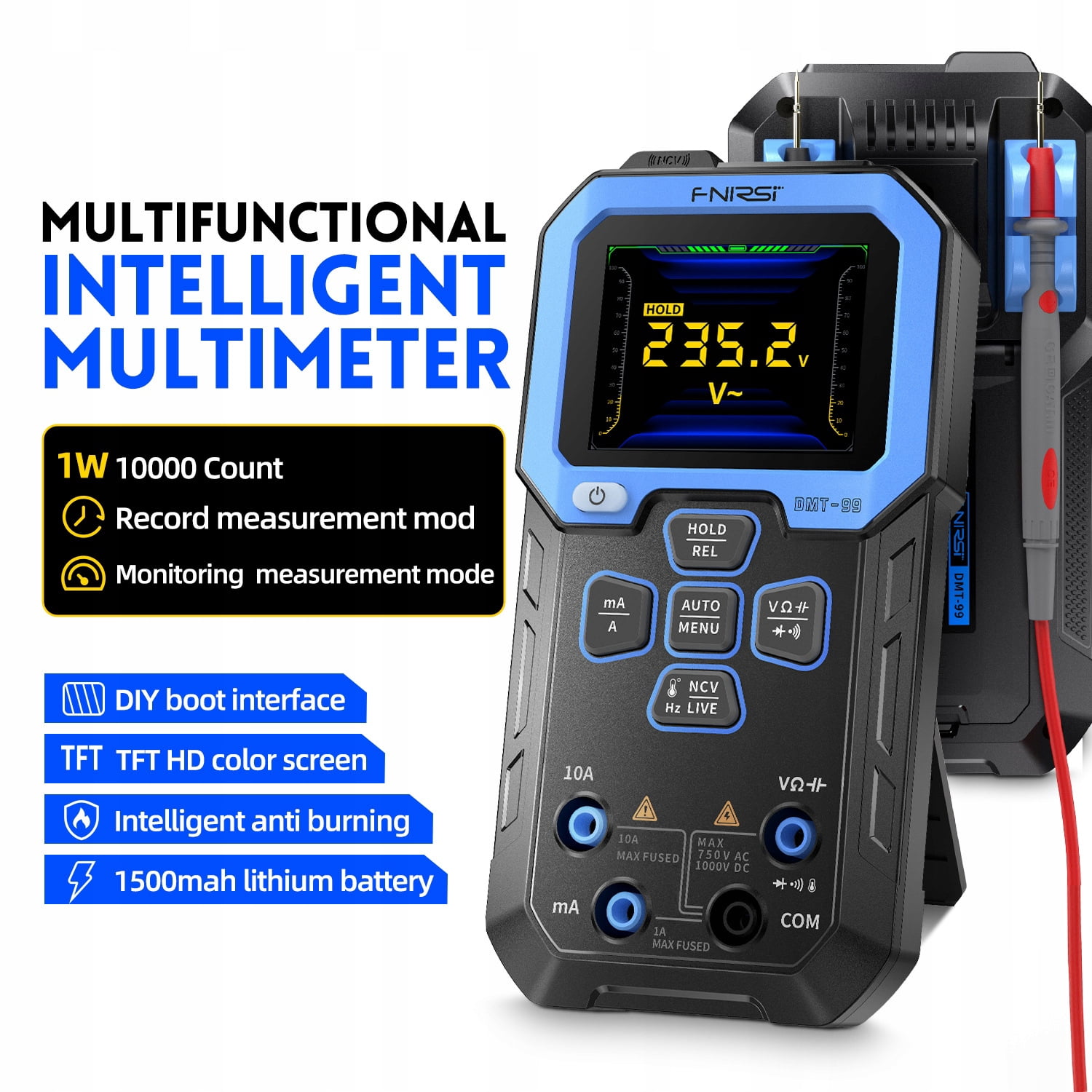 DMT-99 multimeter digital high-precision intelligent anti-burning multi-function automatic digital display electrician