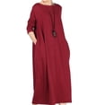 thumbnail image 4 of Women's Knit Sweater Dress Long Sleeve Baggy Shift Pullovers Red XL, 4 of 5