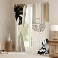 thumbnail image 3 of Homewish Rustic Boho Bohemain Curtains Pack of 2 (42x84 Each),Modern Aesthetic Artistic Curtains Blackout,Brown Black Bedroom Curtains For Teens,Ultra Soft Home Decor, 3 of 6