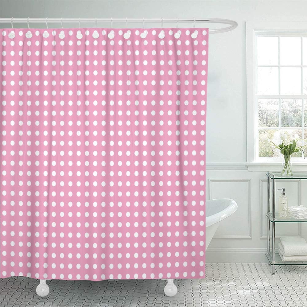 KSADK Pink Circle Spotty Geometric Graphic Modern Spots White Shower