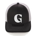 thumbnail image 2 of Daxton Baseball Trucker Hat 3D Capital Alphabet Letters Structured Mid Profile Cap, Black White Hat, White Letter G, 2 of 2
