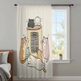 thumbnail image 3 of Beige Cute Cat Sheer Curtains 63 Inches Long, Cartoon Funny Heater Cats Light Filering Curtains, Breathable Simi Curtain Privacy Drapes for Living Room Bedroom Lightweight Window Treatment, 3 of 9