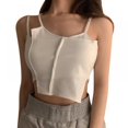 thumbnail image 1 of Women‘s Irregular Slim Exposed Navel Knitted Camisole Tank Top, 1 of 9