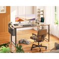 thumbnail image 2 of ODK Computer Desk - 55 Inch Office Writing Desk for Home, Student Study Desk with Storage Bag, Headphone Hook & Power Outlets, Modern Simple Table for Bedroom, Vintage, 2 of 7