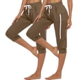 thumbnail image 2 of Lmnyox 2 Pack Women's Capris Elastic Waist Drawstring Capri Pants Summer Lightweight Yoga Capris with Pocket, 2 of 7