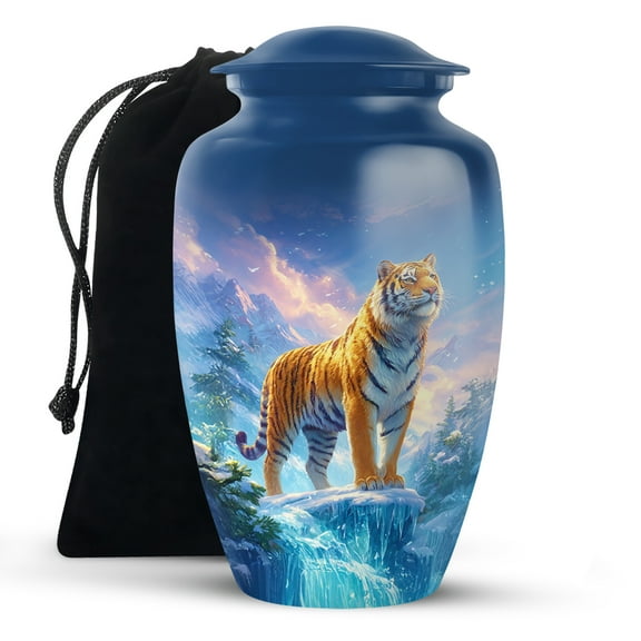 KARYLIZ Tiger Cremation Urn Human Ashes, Remembrance Funeral Urns for Human Ashes Adult Female, Ash Holders for Mom & Dad, Decorative Urns for Man, Funeral Urn Male Remains