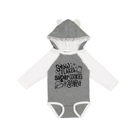 

Inktastic Christmas Snowflakes Sugar Cookies and Santa Gift Baby Boy or Baby Girl Long Sleeve Bodysuit