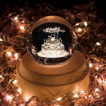 

Uncosinb Music Box Wooden Base Castle in the Sky Laputa Theme Luminous Rotating 3D Night Light Musical Box Birthday Cake