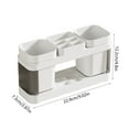 thumbnail image 3 of Toothbrush & Cup Holder with Drainage | Plastic Bathroom Countertop Organizer for Toothpaste & Toiletries | Compact Storage Rack for Sink, White or Beige, 3 of 6