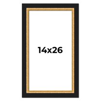 14x26 Frame Gold Real Wood Picture Frame Width 2.25 Inches | Interior Frame Depth 0.5 Inches |
