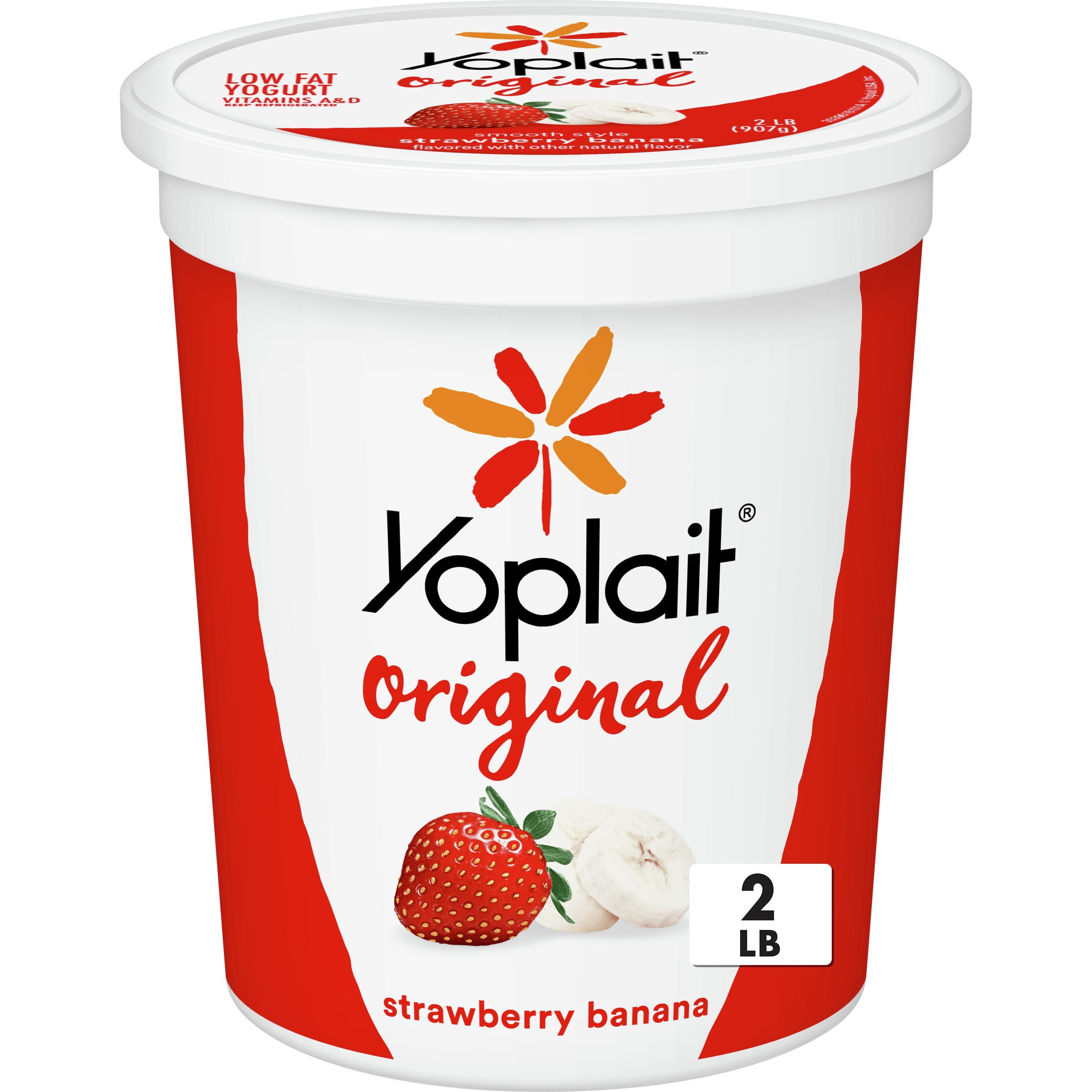 Yoplait Original Smooth Style Strawberry Banana Low Fat Yogurt, 32 OZ Yogurt Tub
