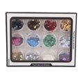 thumbnail image 1 of 12 colores Nail Art lentejuelas hoja de arce brillantina para uñas copos decoración brillante herramienta de manicura, 1 of 8