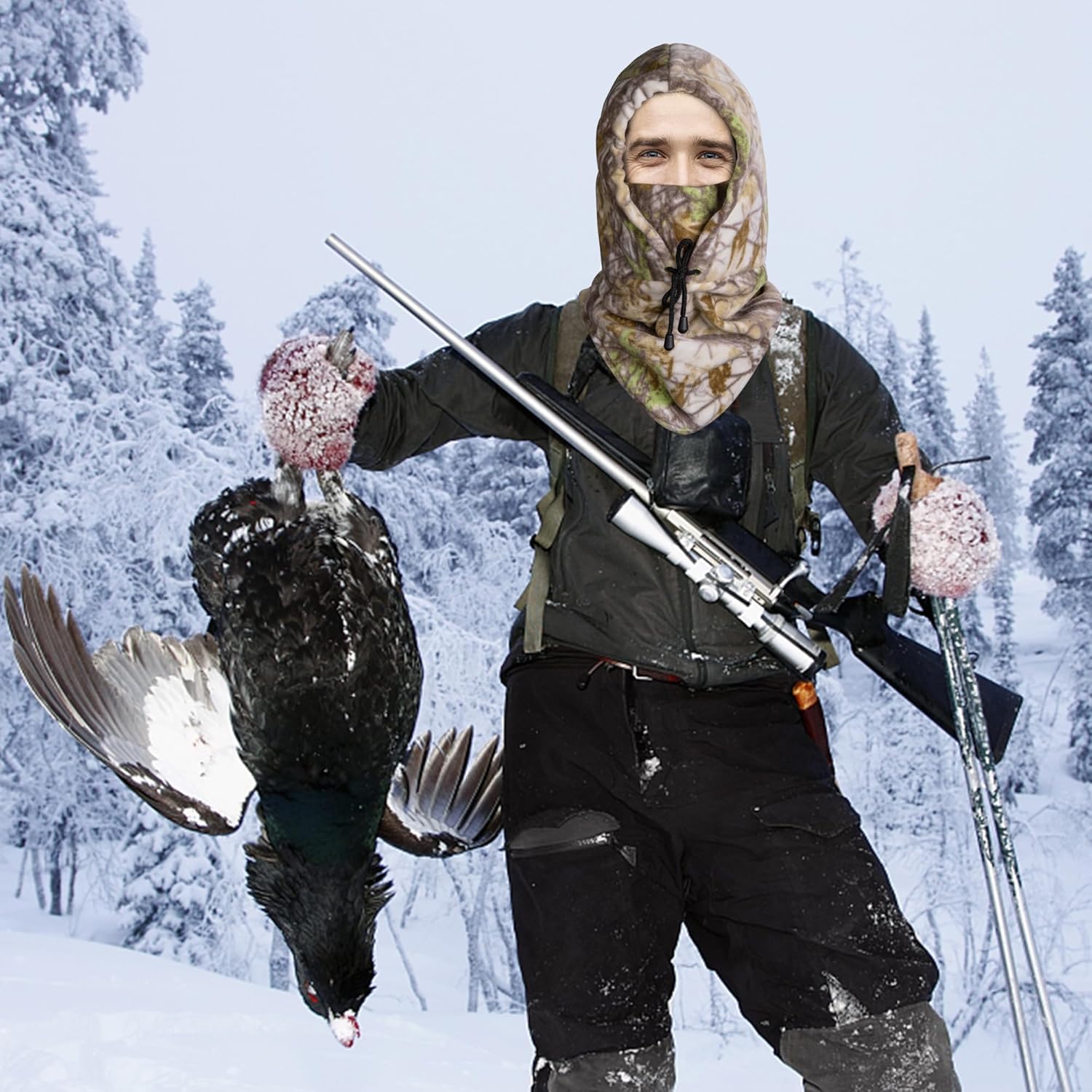 Hunting Face Mask for Cold Weather- Winter Camouflage Balaclava Face Mask- Hunting Trapper Hat Headwear for Men Women
