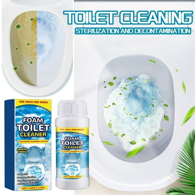 Clean Limpiador de Inodoros de Espuma de 100 ml, Limpiador de Inodoros, Limpiador Potente para Inodoros, Limpiador de Burbujas para Inodoros para Limpieza de Inodoros, Limpieza Fuerte
