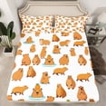 thumbnail image 2 of Homewish Brown Capybara 4 Pieces Queen Sheet Sets For Kids Boys Girls,Kawaii Animal Ultra Soft Flat Sheet,Cartoon Wildlife Queen Fitted Sheet,Lightweight Room Decor, 2 of 7