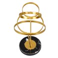 thumbnail image 2 of Abstract Swirl Sculpture Strong Metal Round Base Elegant Gold Color Geometric Sculpture for Family Office Library Cafe, 2 of 9