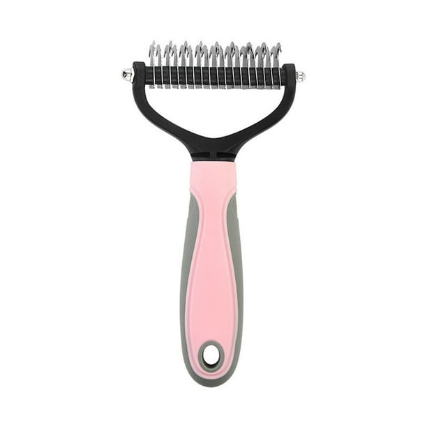 Fiudx Peine para Mascotas, Herramienta de Aseo de Acero Inoxidable de Doble Cara, Elimina Fácilmente Enredos y Nudos, Dientes Redondeados Que Masajean Suavemente, Cuidado y Aseo de Mascotas, Ideal pa