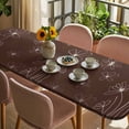 thumbnail image 3 of Brown Table Cloths for 8 Foot Rectangle Tables, Spring Flora Patio Waterproof Elastic Fitted Tablecloths, Washable Rectangular Table Cover for Camping, 3 of 8