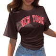 thumbnail image 2 of New York Graphic Tees for Women 2026 Summer Casual Short Sleeve Crewneck T Shirts, 2 of 5