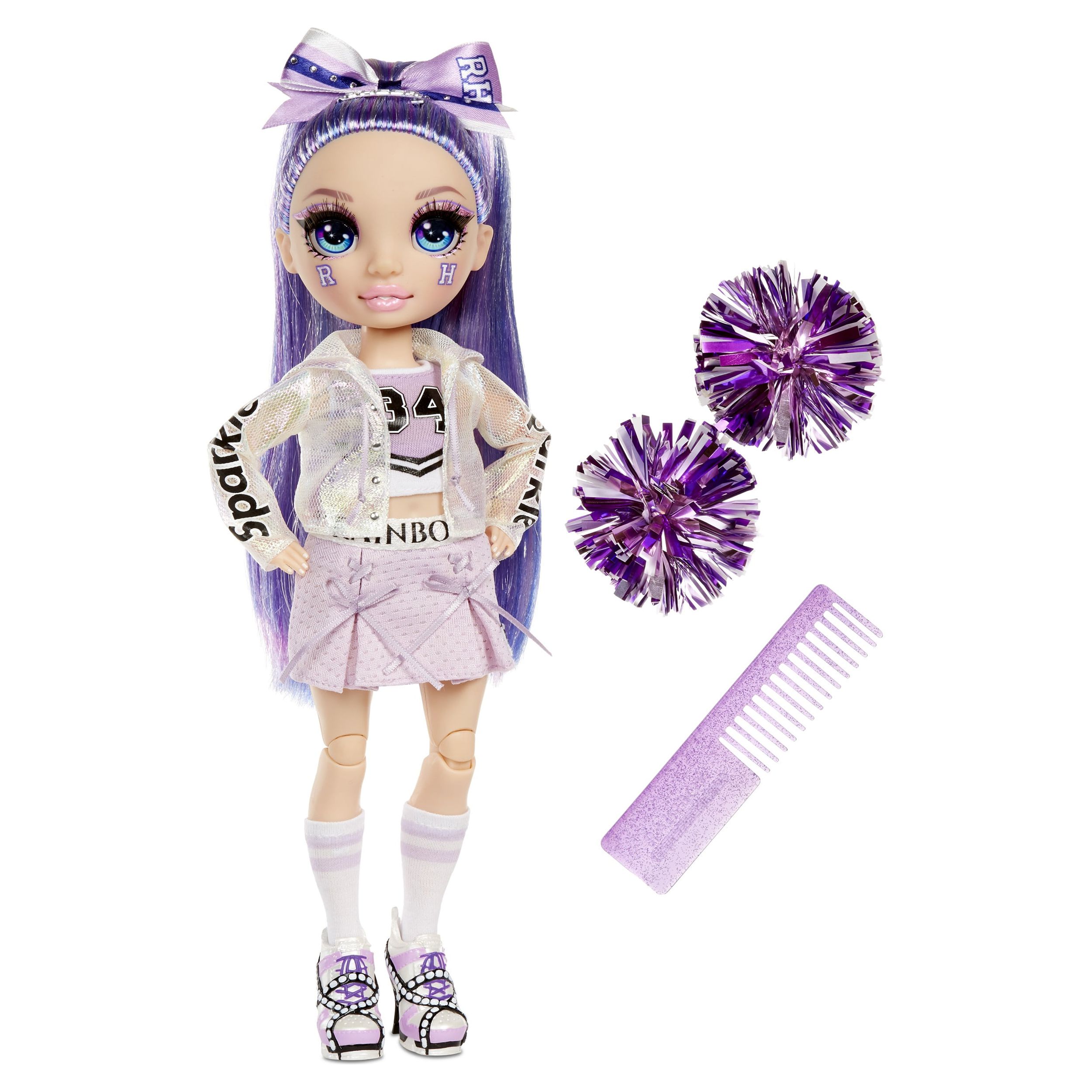 Rainbow High Cheer Violet Willow – Purple Fashion Doll with Pom Poms, Cheerleader Doll, Toys for Kids 6-12 Years Old - image 4 of 8
