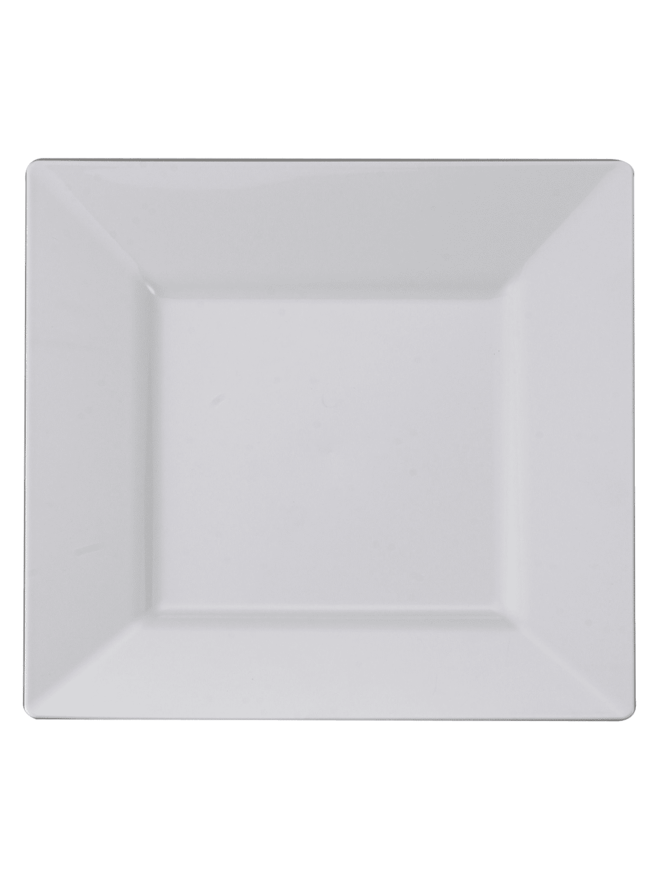 9 1/2" White Square Dinner Plastic Plate 10ct.