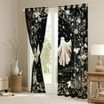thumbnail image 3 of Castle Fairy Cartoon Ghost Blackout Curtains Set of 2 (52x84 Each),Starry Sky Window Curtains,Happy Halloween Curtains and Drapes,Lightweight Floral Room Decor, 3 of 6