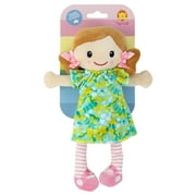 Tiger Tribe: Nellie Rag Doll - 10/ 25cm - Green-Yellow Flower Dress, Soft Snuggly Velboa Fabric, Super Cuddly Ideal For Newborn, Babies & Toddlers