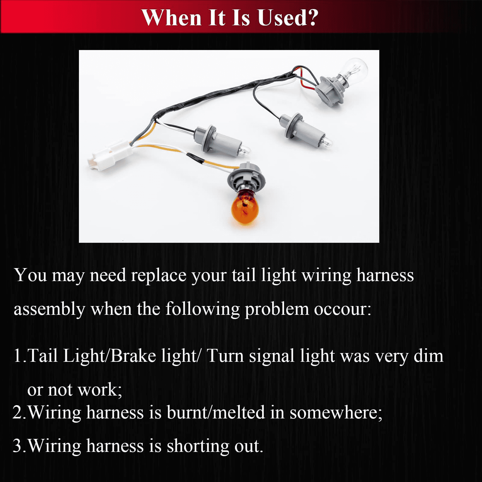 HOPUT 92450-3Q000 92450 3q000 Tail Lamp Holder and Wiring with 8 Halogen Bulbs, Compatible with Hyundai Sonata 2011 2012 2013 2014, Exterior, Rear (Pack of 1)