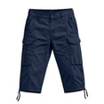 thumbnail image 5 of CONZONE Mens Baggy Cargo Shorts Straight Leg Workwear Shorts for Men Trendy Buttons Solid Soft Outdoor Hiking Shorts With Pockets, 5 of 5