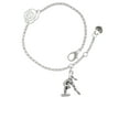 thumbnail image 2 of Delight Jewelry Silvertone Gymnast Balance Beam Silver-tone Rose Link Chain Bracelet, 6.25"+1.75" Extender, 2 of 4