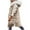 Beige, variant on Women's Long Hooded Down Jacket - Warm Longline Puffer Coat for Cold Seasons (Brown, L)