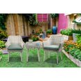 thumbnail image 2 of ACME Tashay 3 Pièces en Osier Patio Conversation Ensemble en Vert et Beige, 2 of 2