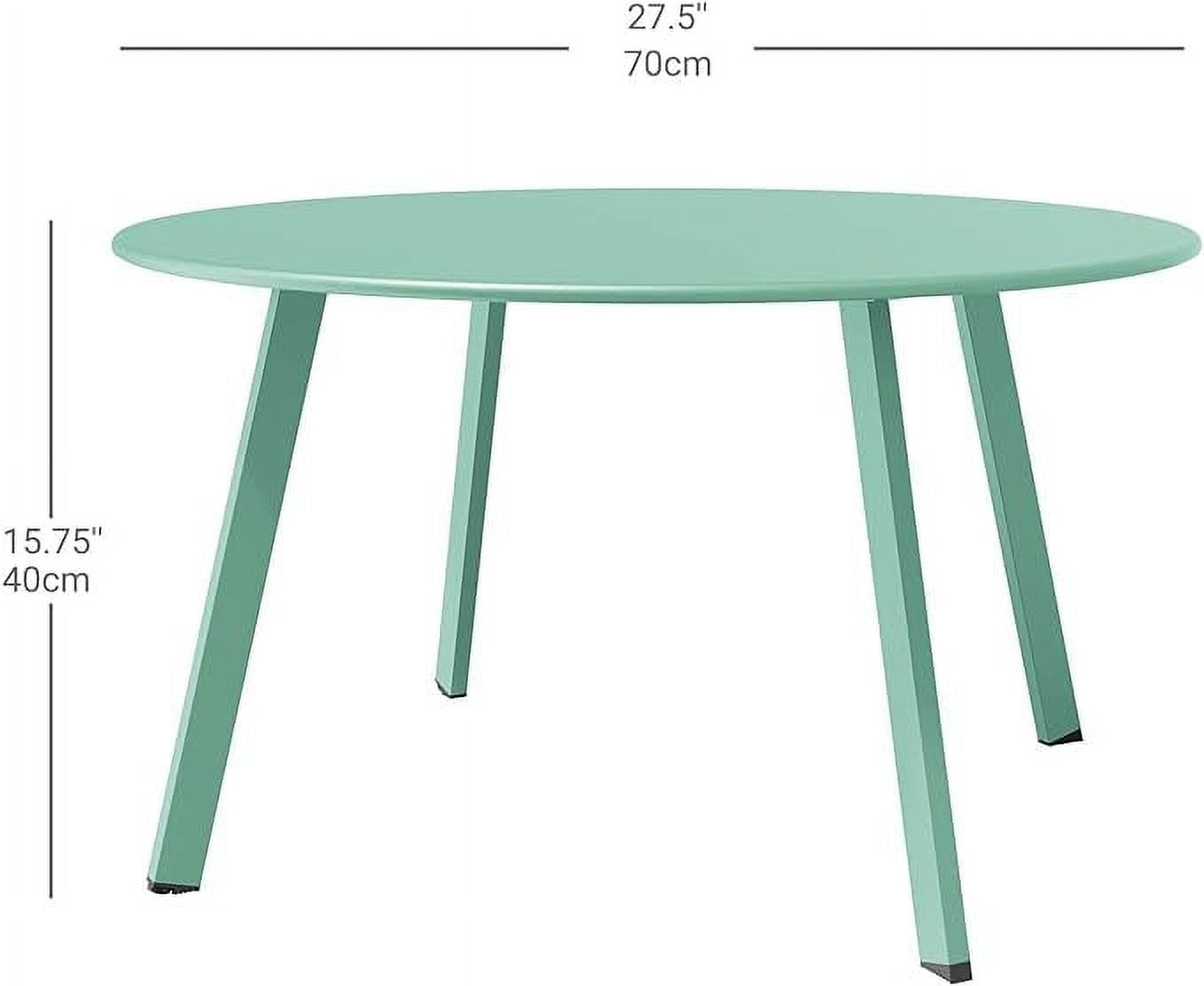 Grand Patio 28" Round Steel Outdoor Coffee Table, Mint Green