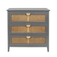 thumbnail image 4 of Nmkwnr 3 Rattan Drawer Cabinet Dresser for Bedroom, Living Room, Gray, 4 of 7