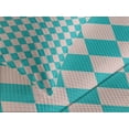 thumbnail image 4 of Ambesonne Geometric Quilted Bedspread Set 3 Pcs, Retro Classical Tile, King Size, Turquoise and Lilac, 4 of 5