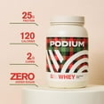 thumbnail image 2 of Podium Nutrition Whey Protein Powder, Peppermint Bark, 25g Protein Per Serving with Digestive Enzymes, Whey Protein Isolate & Concentrate, Gluten Free, Low Carb, Low Sugar & Soy Free, 27 Servings, 2 of 8