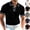 #03 Black, variant on Men's Ribbed Knit Polo Shirt Summer Short Sleeve Contrast Trim Collar Cuffs Button Placket Casual Beach Golf Tops, #03 Wine, XL