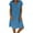 Blue, variant on Summer Dresses for Women Casual V Neck Cotton Linen T Shirt Dress Loose Shift Dress Hot Pink