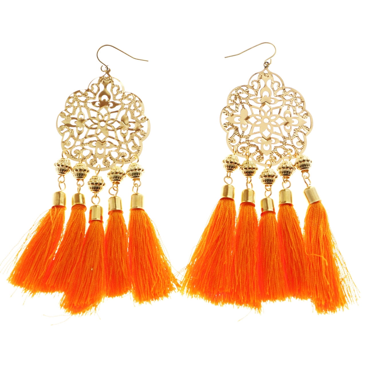 Erica Lyons Drop-Dangle-Earrings Gold-Tone/Orange - Walmart.com