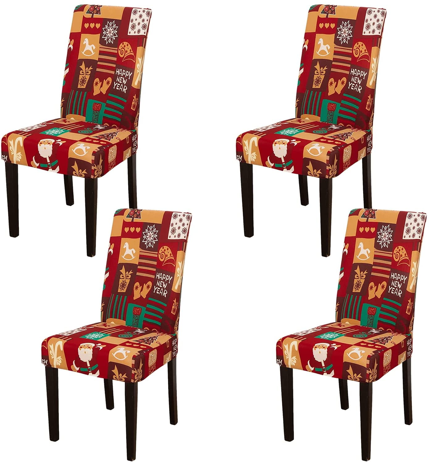Christmas Chair Covers, Stretch Washable Christmas Chair Covers for