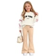 thumbnail image 6 of Enjoytime Girls Sets Two Piece Long Sleeve Bow Print Crew Neck Sweatshirt Flare Pants Outfits Fashion Fall Winter Clothing Set, 6 of 8