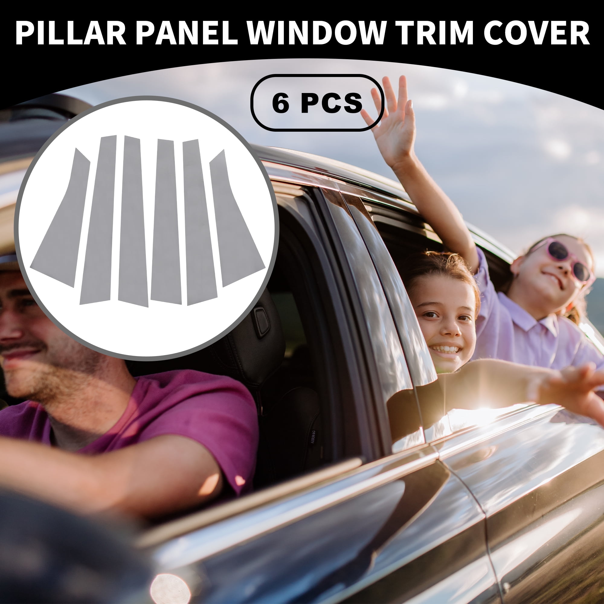 Unique Bargains 6Pcs Window Trim For Chevrolet Impala 2006-2013 Chrome Silver Tone