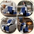 thumbnail image 6 of Navy Blue Grey Black Geometric Throw Blanket for Couch,Lightweight Flannel Fleece Blanket,Middle Century Art Abstract Aesthetics Microfiber Plush All Season Decorative Blankets for Sofa Bed 50"x60", 6 of 9
