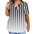 thumbnail image 1 of Plus Tamaño de las Mujeres Blusas, Cuello en V Casual Suelto Manga Corta Superior, Impresión Blusa Poliéster Spandex, 1 of 8