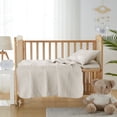 thumbnail image 5 of Nestl Baby Quilts Kids Bedspread, 3-Piece Grid Weave Lightweight Toddler Bedding, Off White, 5 of 5