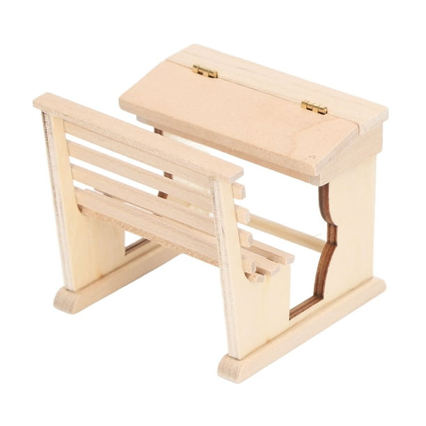 Dollhouse Classroom Decoration Lightweight Miniature School Desk Compact 1 12 Wooden Simulation Strong For School