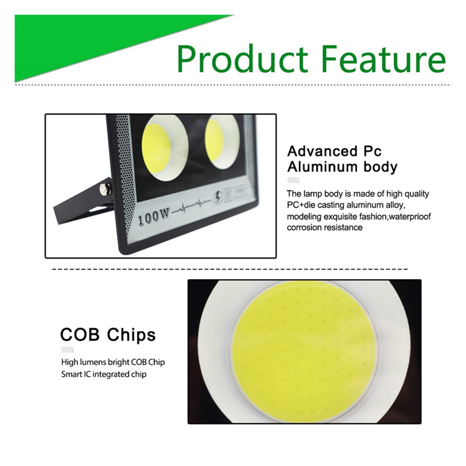 Led Flood Light 500W 200W 100W 50W Outdoor Wall Floodlight Spotlight IP66 Waterproof LED Street Lamp Landscape Lighting - Wide Angle Beam