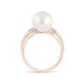 thumbnail image 2 of ANGARA South Sea Cultured Pearl Ring with Pave-Set Diamonds in 14K Rose Gold for Women | June Birthstone, Birthday, Anniversary, Jewelry Gift for Women | Pearl Ring, 2 of 9