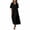 A-Black, variant on Summer Dress for Women Cotton Linen V-Neck Button-Front Short Sleeves & Side Pockets Maxi Dress,Perfect for Casual & Office Wear
